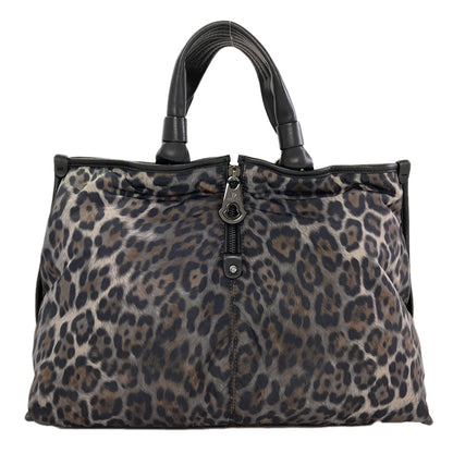 MONCLER Leopard pattern Handbag Nylon Ladies [Used]