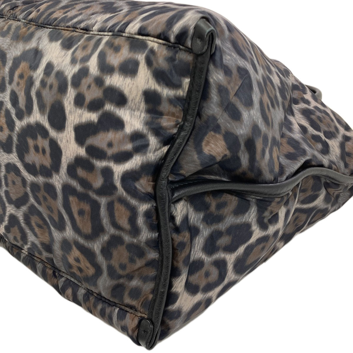 MONCLER Leopard pattern Handbag Nylon Ladies [Used]