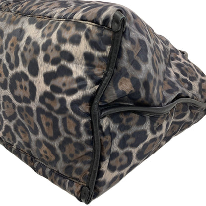 MONCLER Leopard pattern Handbag Nylon Ladies [Used]