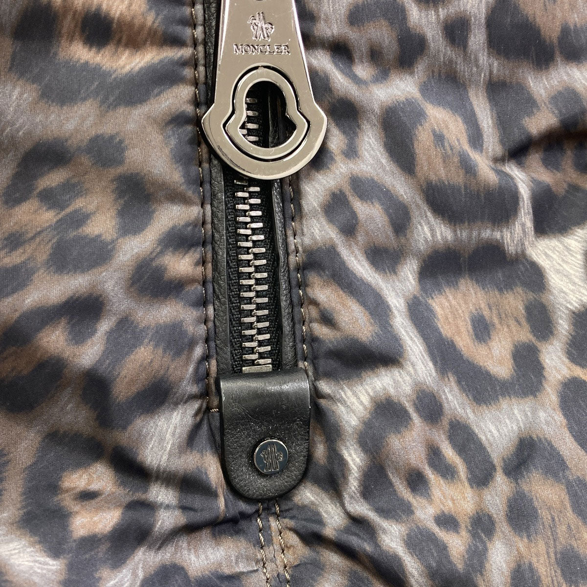 MONCLER Leopard pattern Handbag Nylon Ladies [Used]