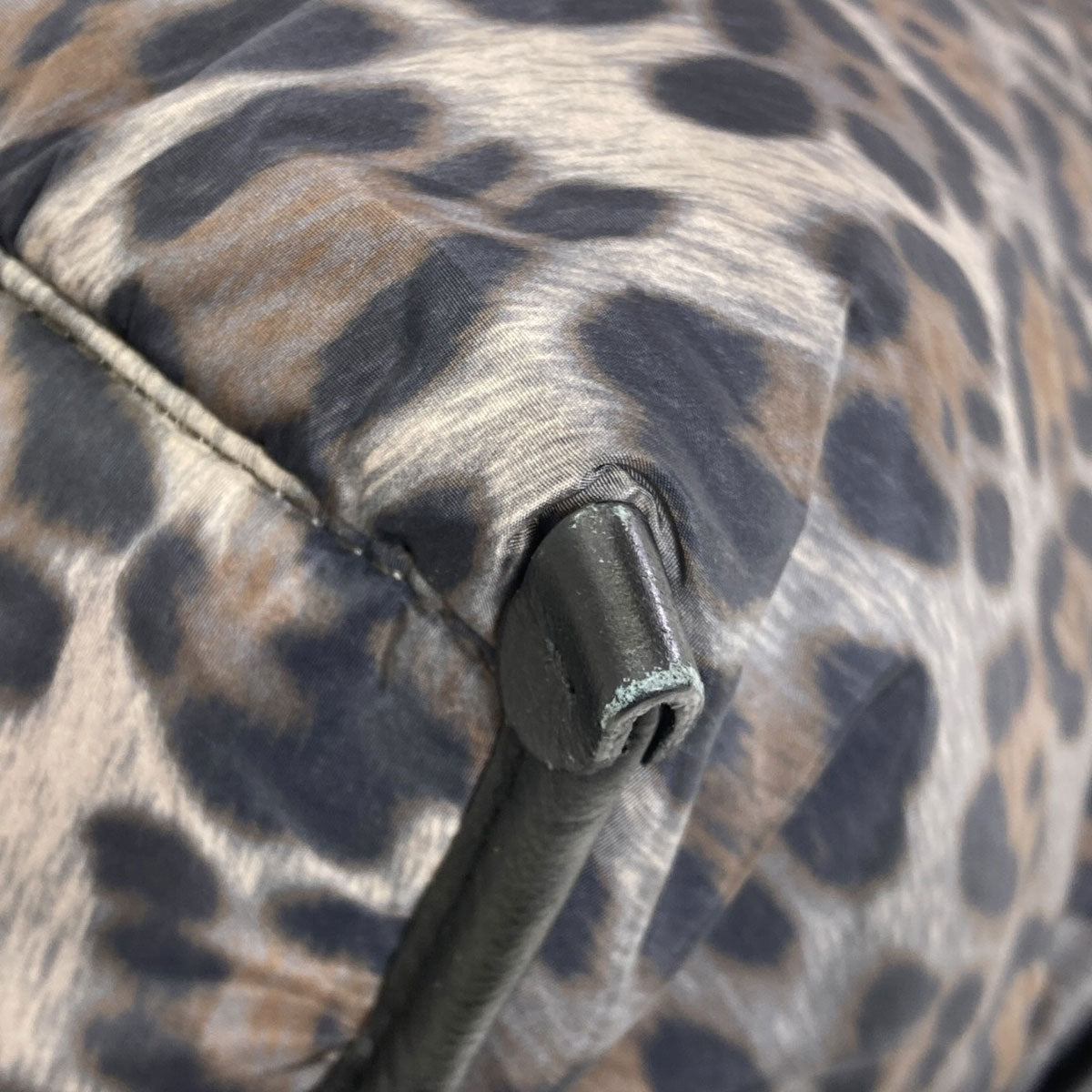 MONCLER Leopard pattern Handbag Nylon Ladies [Used]