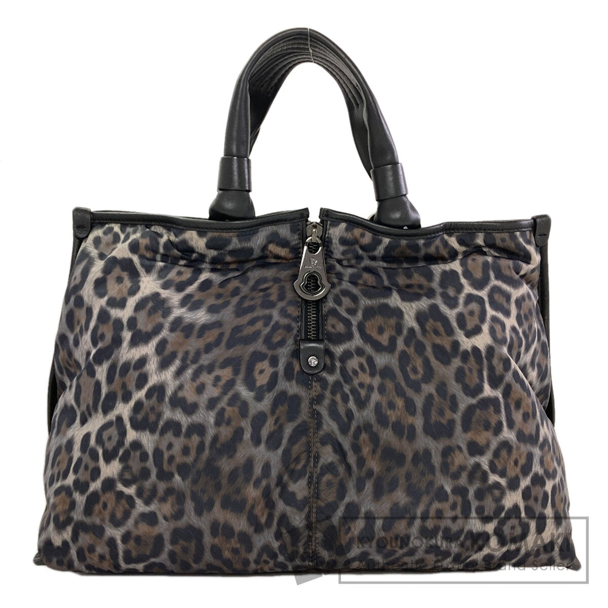 MONCLER Leopard pattern Handbag Nylon Ladies [Used]