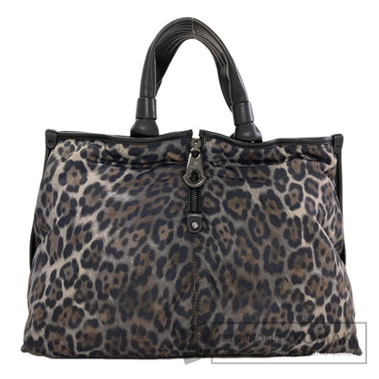 MONCLER Leopard pattern Handbag Nylon Ladies [Used]