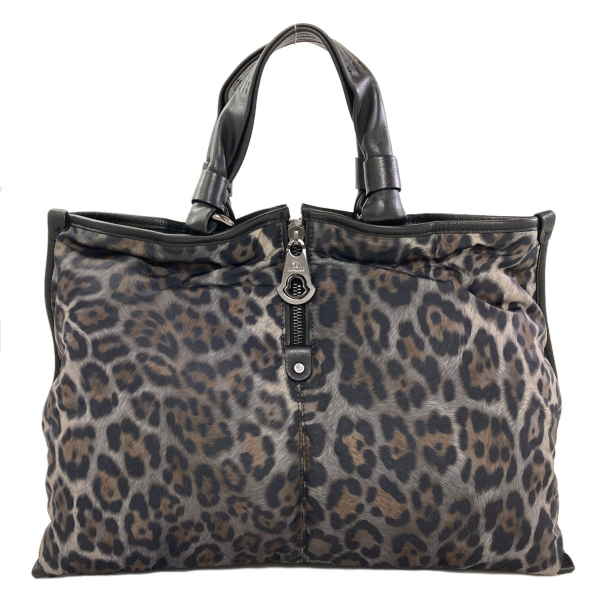 MONCLER Leopard pattern Handbag Nylon Ladies [Used]