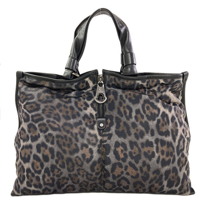 MONCLER Leopard pattern Handbag Nylon Ladies [Used]