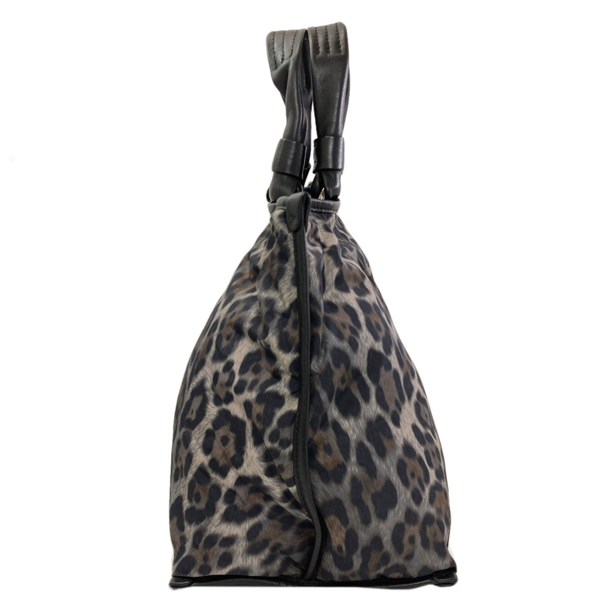 MONCLER Leopard pattern Handbag Nylon Ladies [Used]