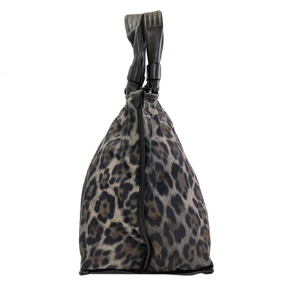 MONCLER Leopard pattern Handbag Nylon Ladies [Used]