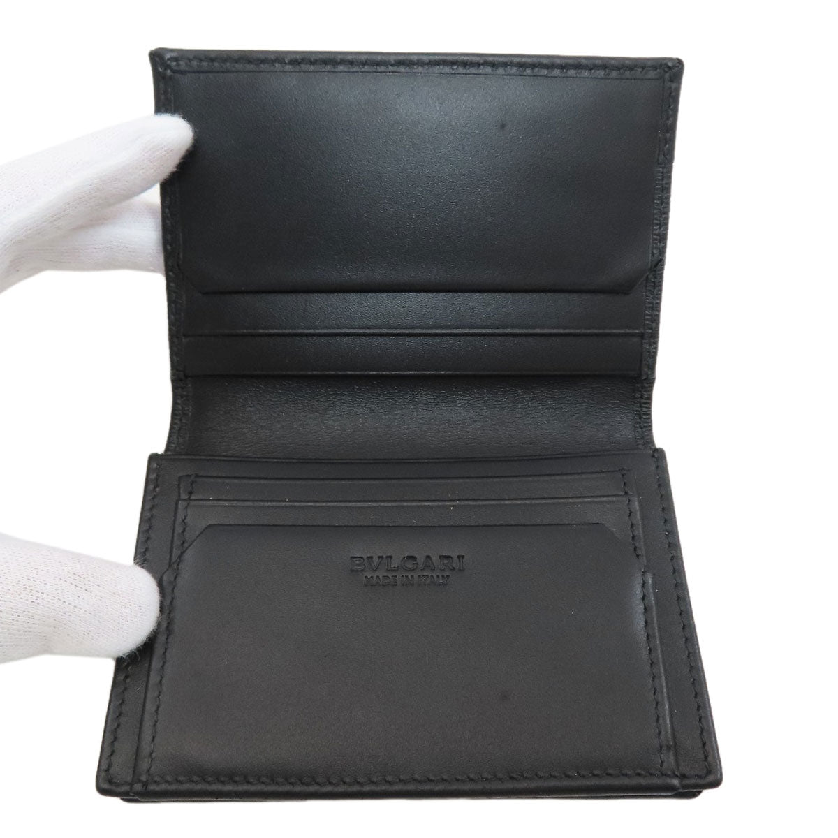 BVLGARI Business card holder, Serpenti Scaglie Man Card Case Leather mens [Used]