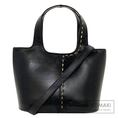 Salvatore Ferragamo Stitch 2WAY Handbag Leather Ladies [Used]
