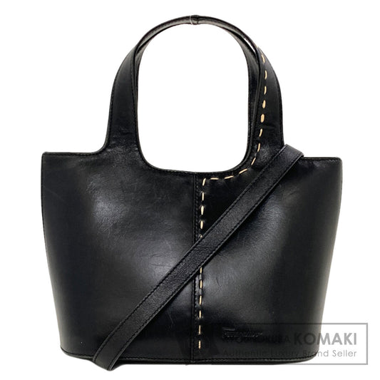 Salvatore Ferragamo Stitch 2WAY Handbag Leather Ladies [Used]
