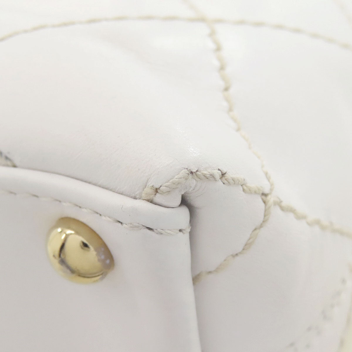 CHANEL Wild Stitch GoldHardware Tote Bag Calf Ladies [Used]