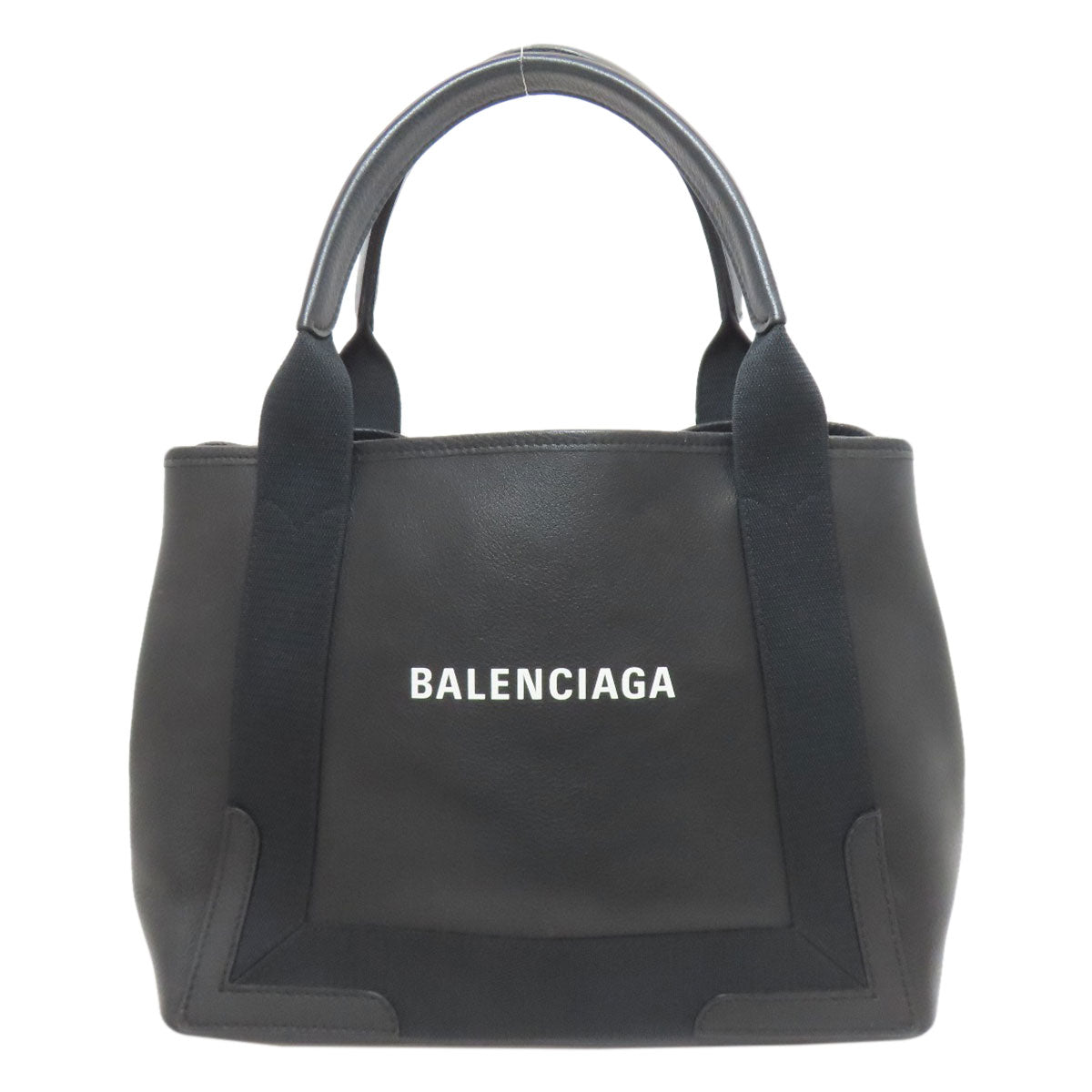 BALENCIAGA 339933 NAVY CABAS Handbag Leather Ladies [Used]