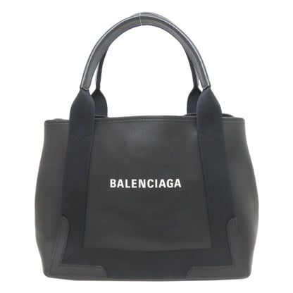 BALENCIAGA 339933 NAVY CABAS Handbag Leather Ladies [Used]