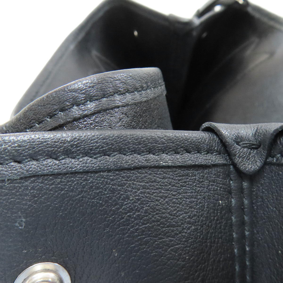 BALENCIAGA 339933 NAVY CABAS Handbag Leather Ladies [Used]