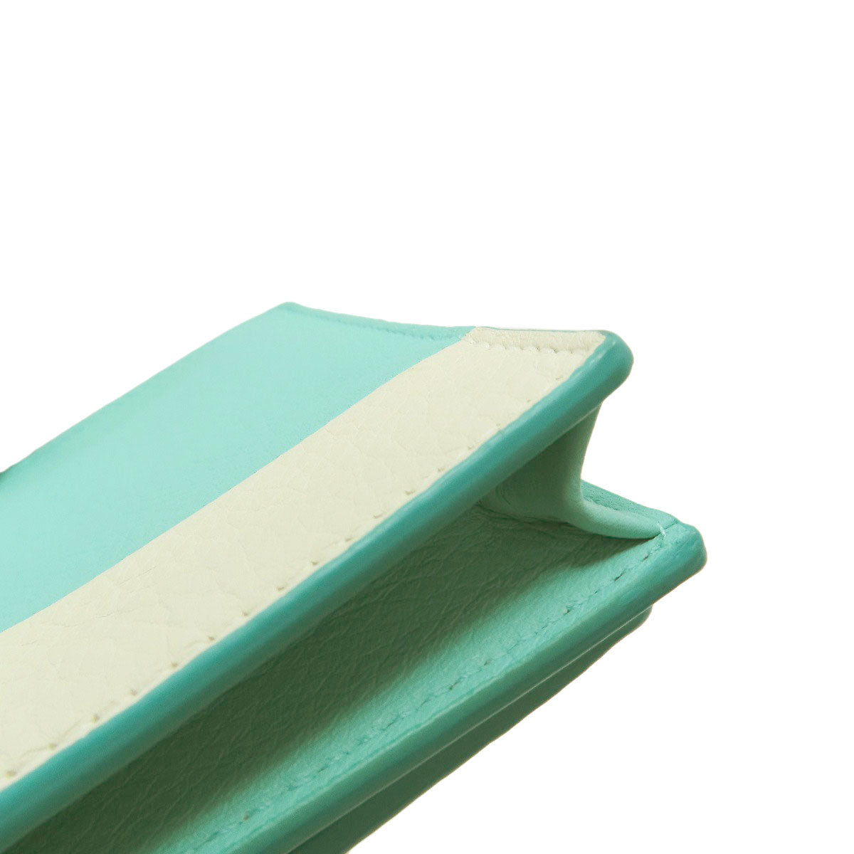 TIFFANY&Co. Vertical Fold Color Block Card Case Leather Ladies [Used]