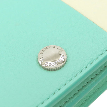 TIFFANY&Co. Vertical Fold Color Block Card Case Leather Ladies [Used]