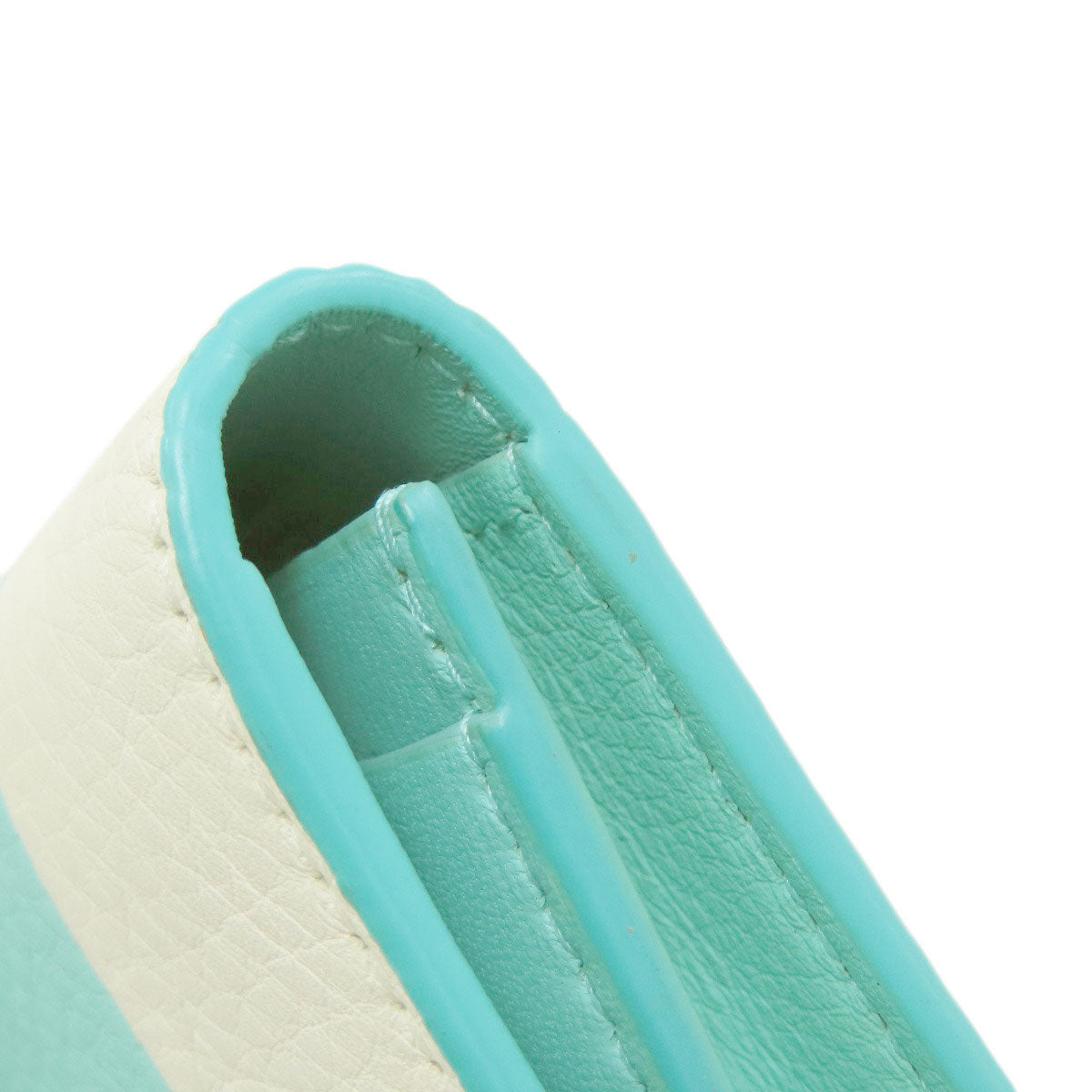 TIFFANY&Co. Vertical Fold Color Block Card Case Leather Ladies [Used]