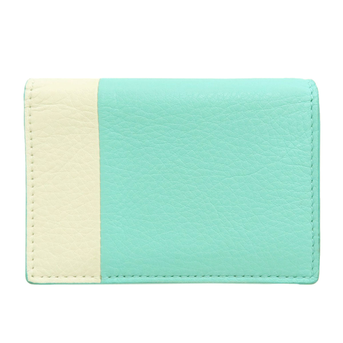 TIFFANY&Co. Vertical Fold Color Block Card Case Leather Ladies [Used]