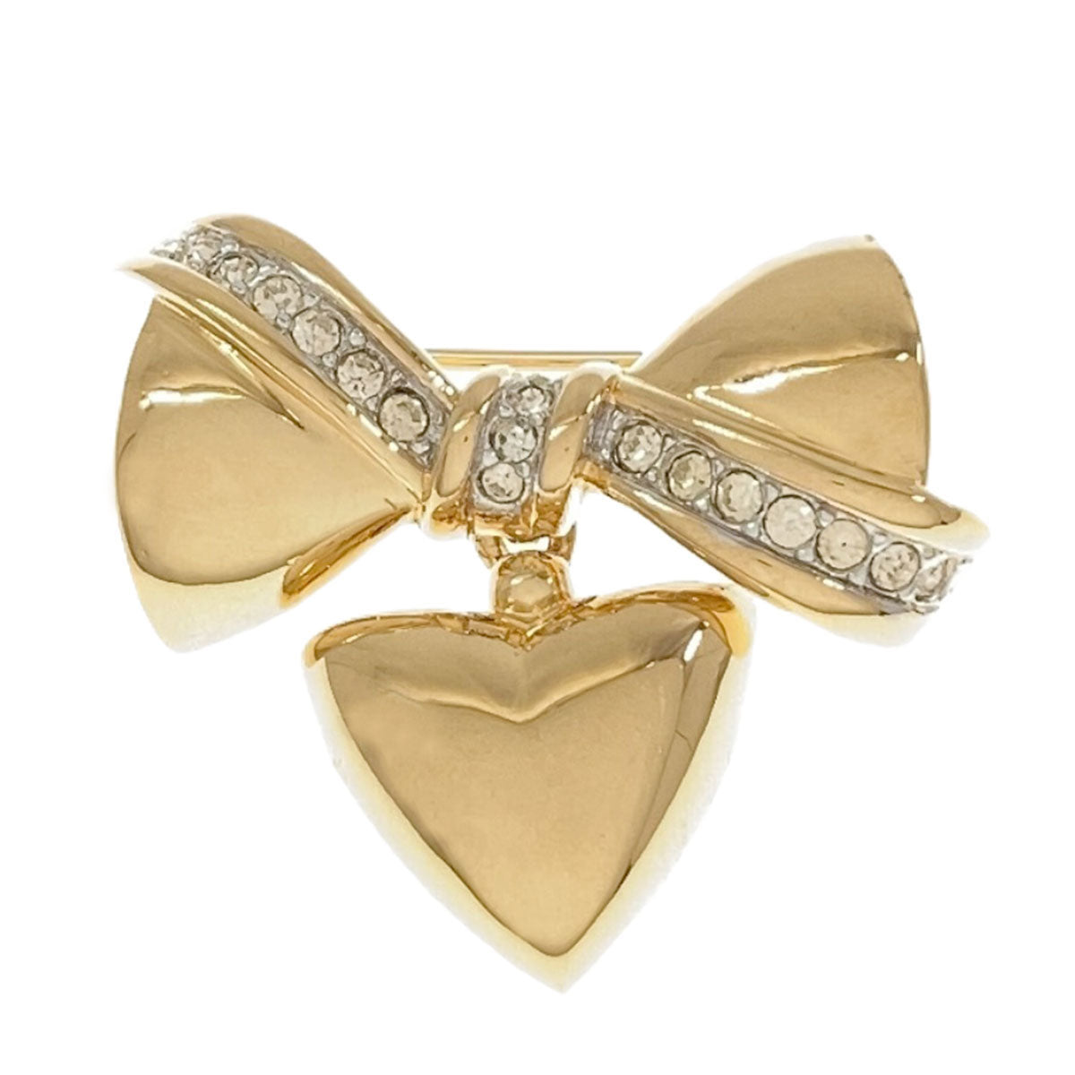 NINA RICCI Ribbon heart Brooch Metal Ladies [Used]
