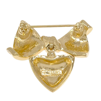 NINA RICCI Ribbon heart Brooch Metal Ladies [Used]