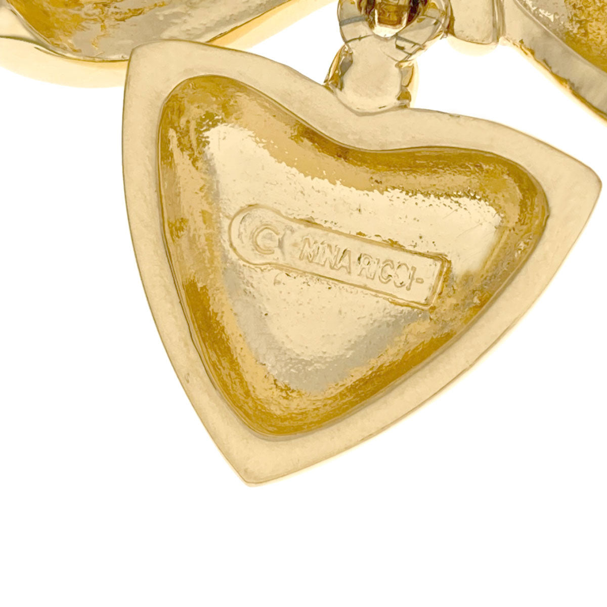 NINA RICCI Ribbon heart Brooch Metal Ladies [Used]