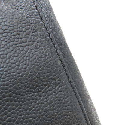 CHANEL Choco Bar SilverHardware Tote Bag Grained Calfskin Skin Ladies [Used]