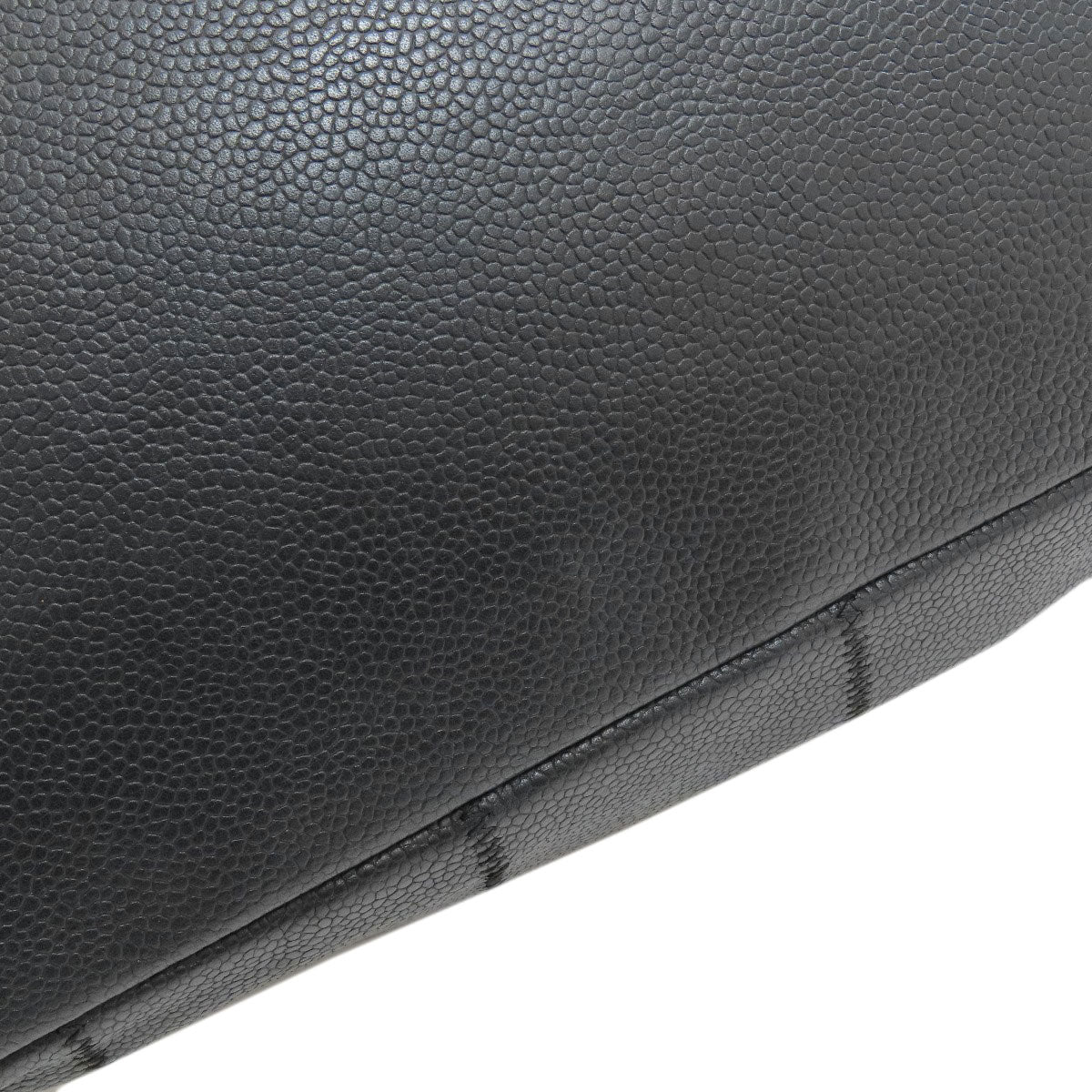 CHANEL Choco Bar SilverHardware Tote Bag Grained Calfskin Skin Ladies [Used]
