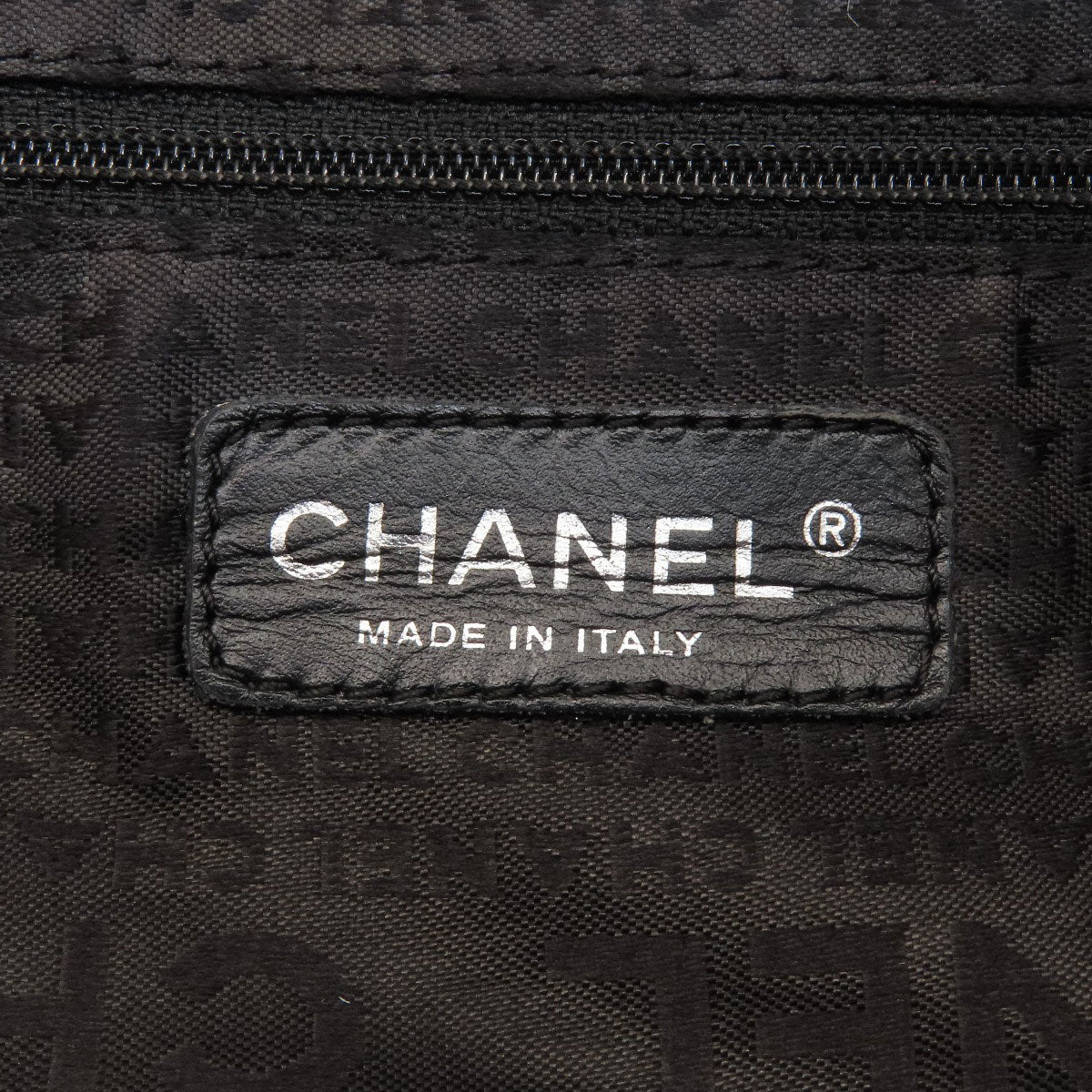 CHANEL Choco Bar SilverHardware Tote Bag Grained Calfskin Skin Ladies [Used]
