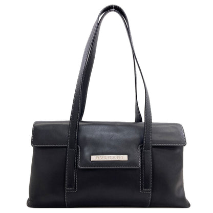 BVLGARI logo Handbag Leather Ladies [Used]