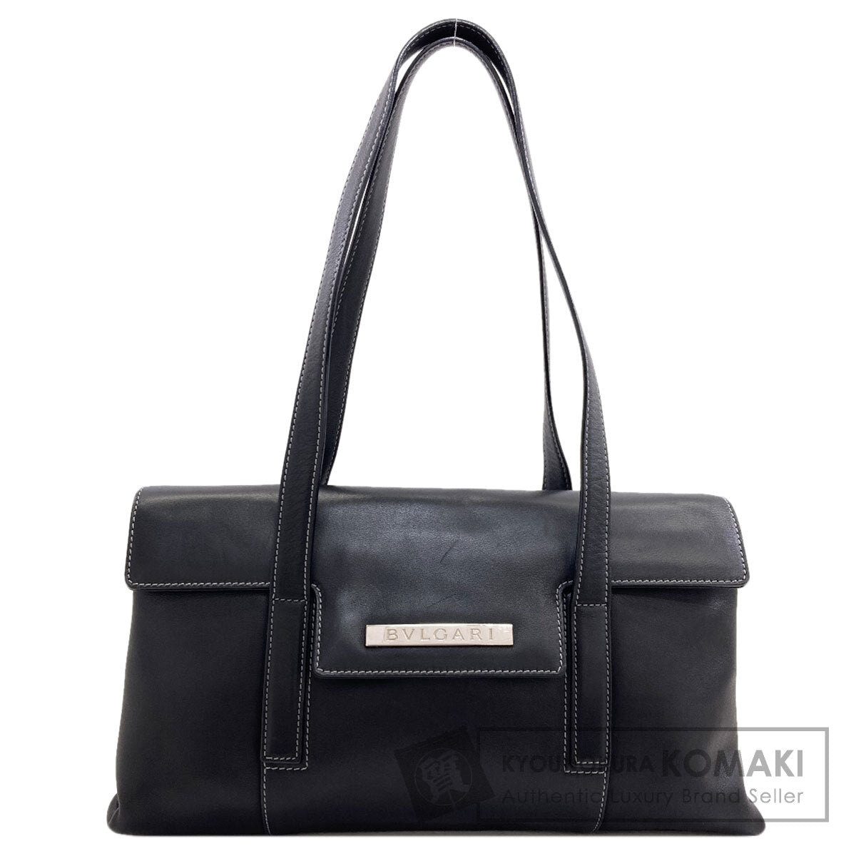 BVLGARI logo Handbag Leather Ladies [Used]