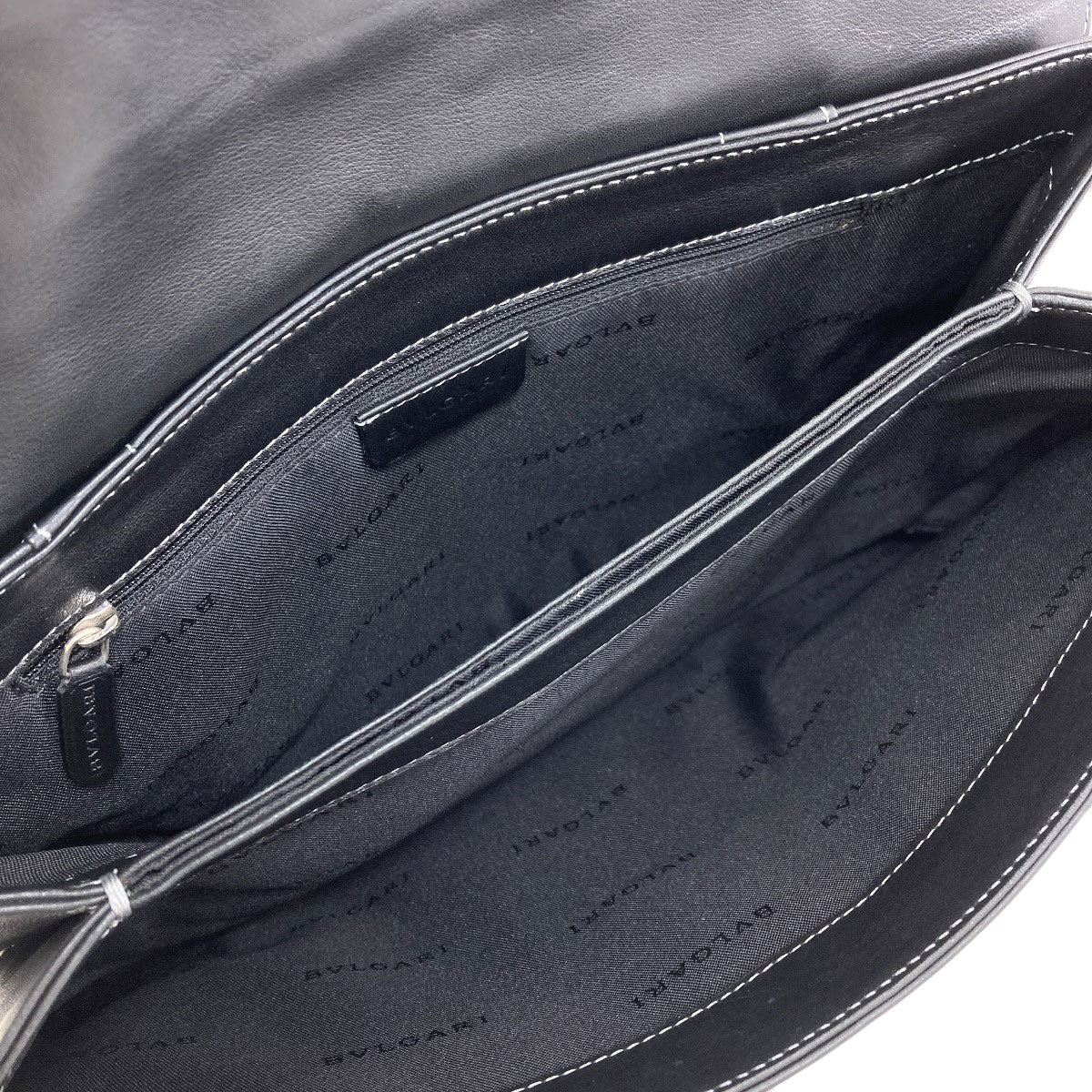 BVLGARI logo Handbag Leather Ladies [Used]