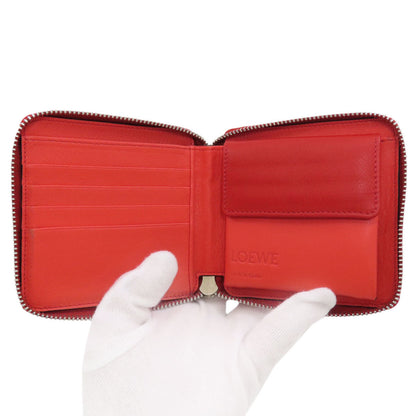 LOEWE anagram Bifold Wallet with Coin Pocket Leather Ladies [Used]