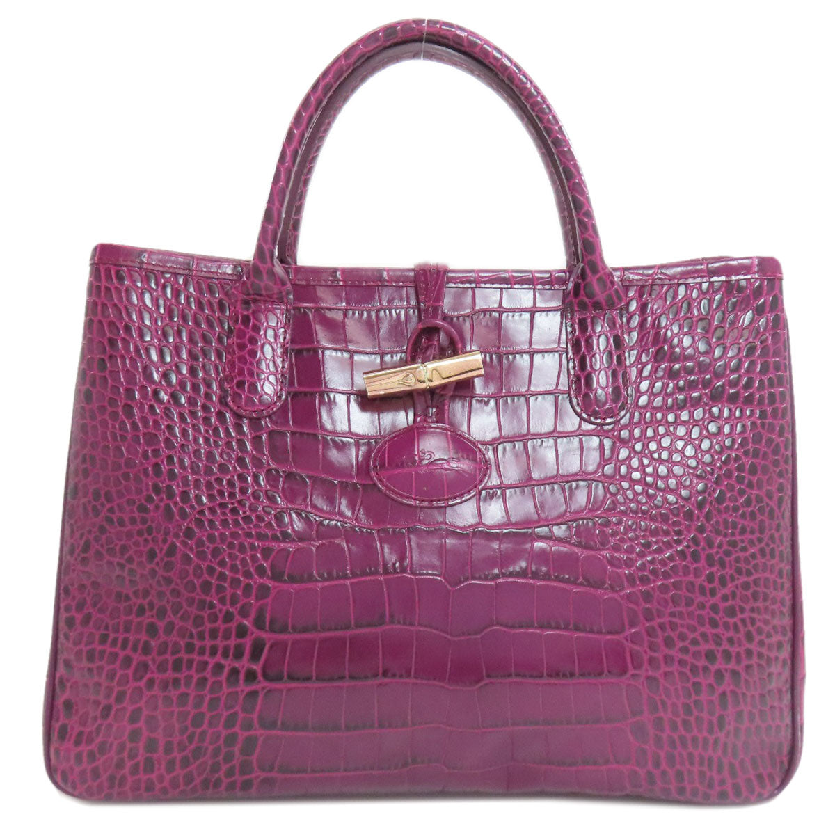Longchamp Embossing Handbag Leather Ladies [Used]