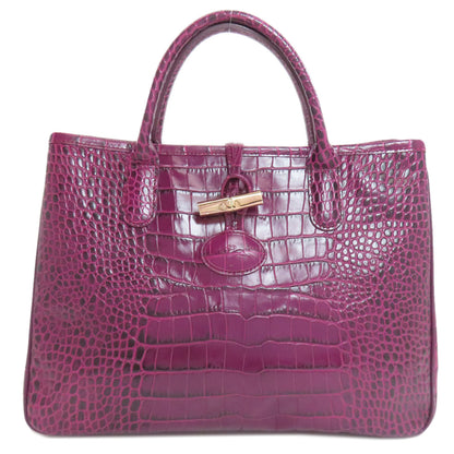 Longchamp Embossing Handbag Leather Ladies [Used]