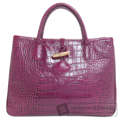 Longchamp Embossing Handbag Leather Ladies [Used]