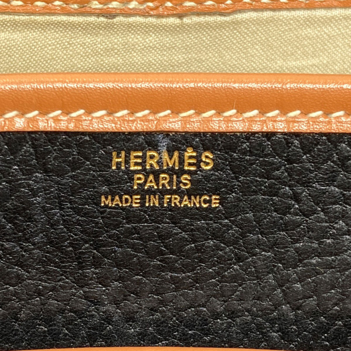 HERMES Noumea Gold Hardware Shoulder Bag Calf Ladies [Used]