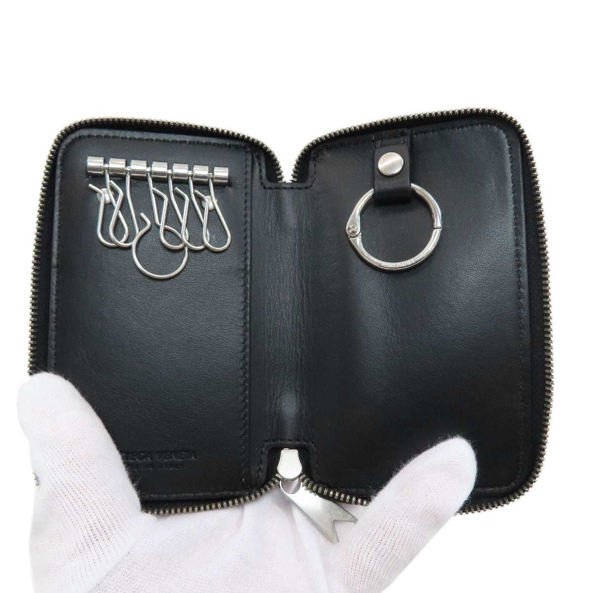 BOTTEGA VENETA Intrecciato key holder Leather Ladies [Used]