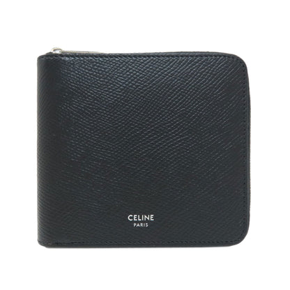 CELINE Zip-by-fold Bifold Wallet with Coin Pocket Grained Calfskin Skin mens [Used]