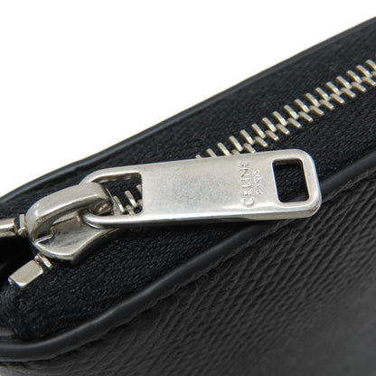 CELINE Zip-by-fold Bifold Wallet with Coin Pocket Grained Calfskin Skin mens [Used]