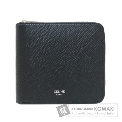 CELINE Zip-by-fold Bifold Wallet with Coin Pocket Grained Calfskin Skin mens [Used]