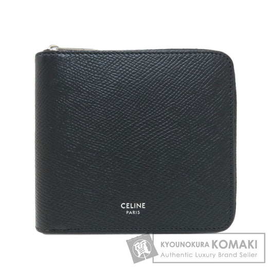 CELINE Zip-by-fold Bifold Wallet with Coin Pocket Grained Calfskin Skin mens [Used]