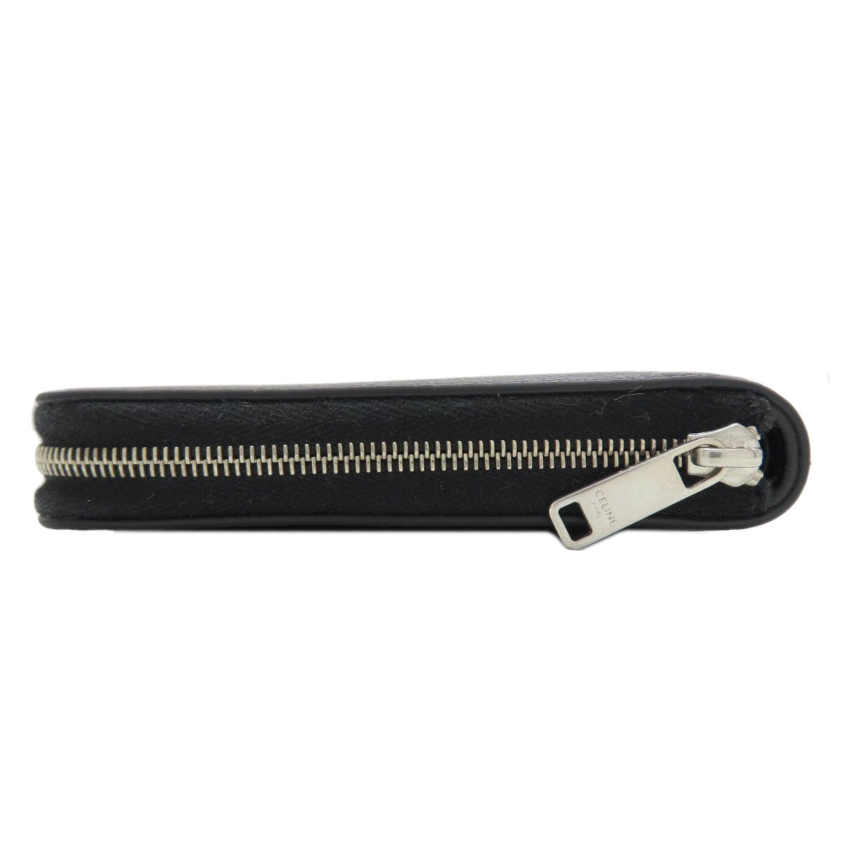 CELINE Zip-by-fold Bifold Wallet with Coin Pocket Grained Calfskin Skin mens [Used]