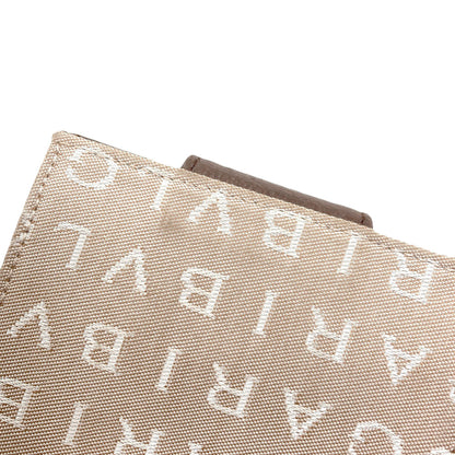 BVLGARI Logo mania Bifold Wallet with Coin Pocket Canvas LeatherLadies [Used]
