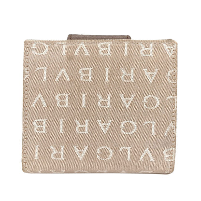 BVLGARI Logo mania Bifold Wallet with Coin Pocket Canvas LeatherLadies [Used]