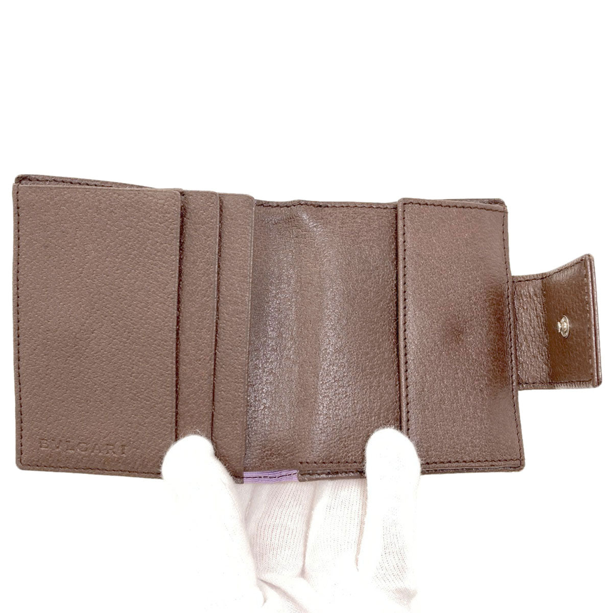 BVLGARI Logo mania Bifold Wallet with Coin Pocket Canvas LeatherLadies [Used]