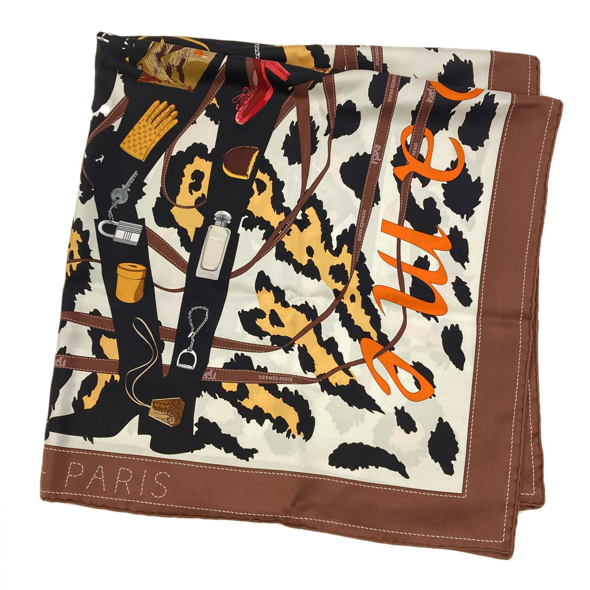 HERMES Carre90 Monsieur & Madame Scarf Silk Ladies [Used]