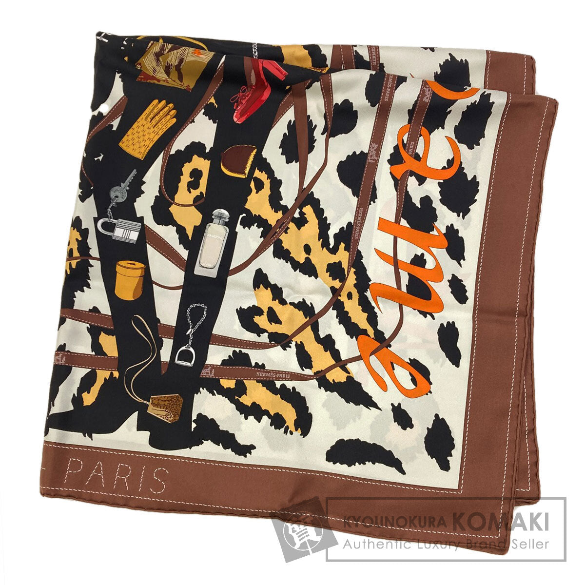 HERMES Carre90 Monsieur & Madame Scarf Silk Ladies [Used]