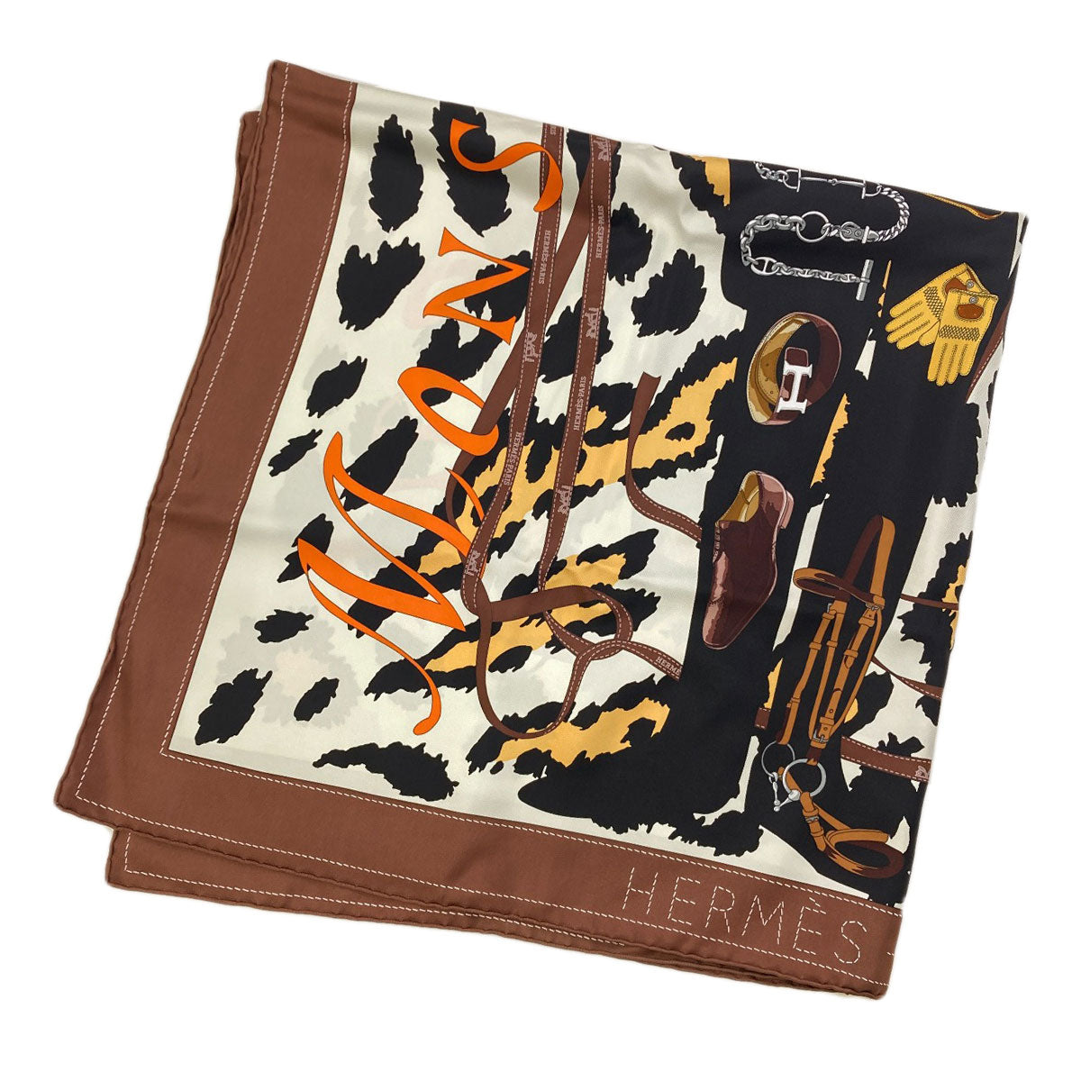 HERMES Carre90 Monsieur & Madame Scarf Silk Ladies [Used]
