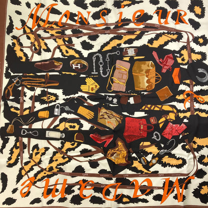 HERMES Carre90 Monsieur & Madame Scarf Silk Ladies [Used]