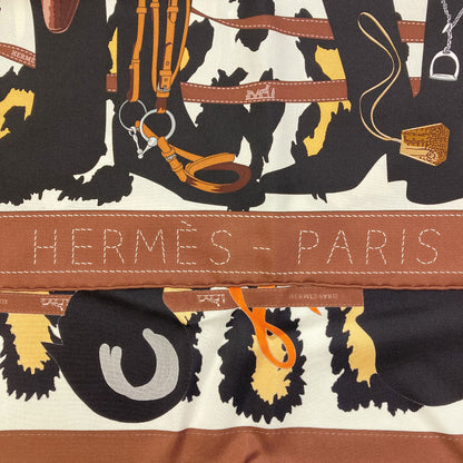 HERMES Carre90 Monsieur & Madame Scarf Silk Ladies [Used]